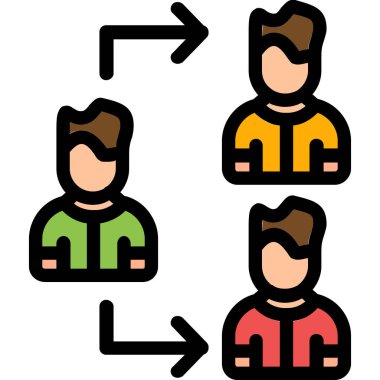 grup insanlarının simgesi, ana hatlar biçiminde