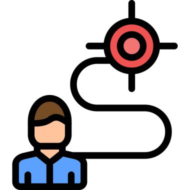 hedef simge. özet hedef vektör resimleme ikonu renk ağı izole edildi