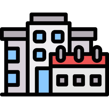 Bina. Web simgesi basit illüstrasyon