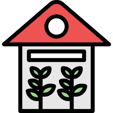 ev bahçesi simgesi doldurulmuş dış hat biçiminde