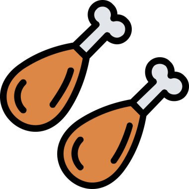 Doldurulmuş tavuk budu simgesi - taslak biçimi