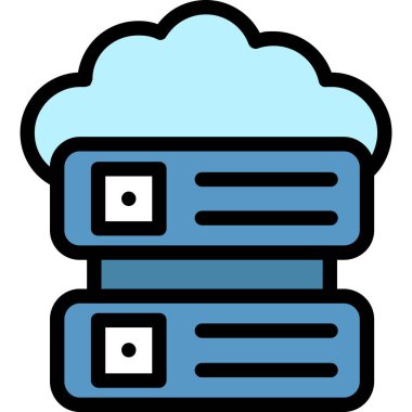bulut depolama sunucusu simgesi - taslak biçimi