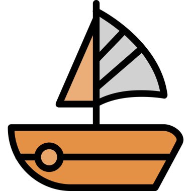 Tekne. Web simgesi basit illüstrasyon