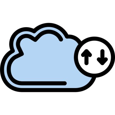 bulut simgesi rengi dış hat vektörü