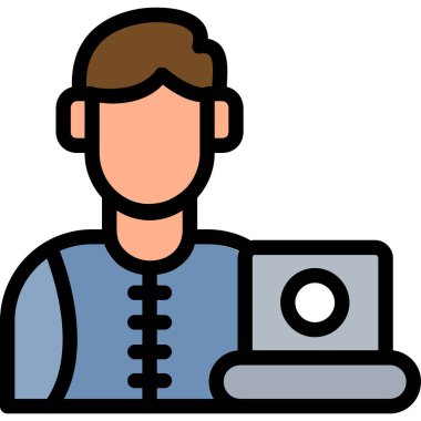 Adamım. Web simgesi basit illüstrasyon