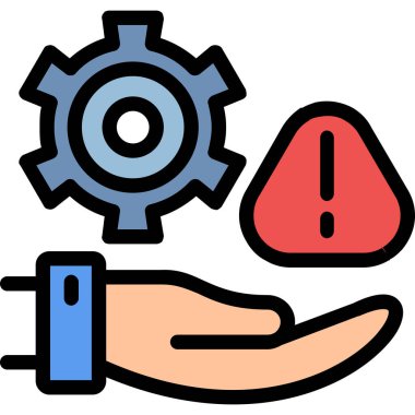 El ele tutuşmanın vites simgesi. Web için el ele tutuşma vites vektör simgesinin ana hatları