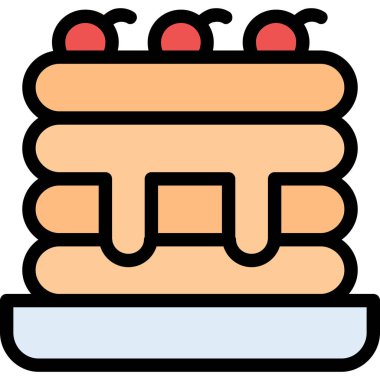 Kitap yığını ikonu. Web için yığın vektör simgesinin özet çizimi