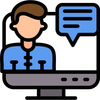 Sohbet iletişim simgesi, vektör illüstrasyonu