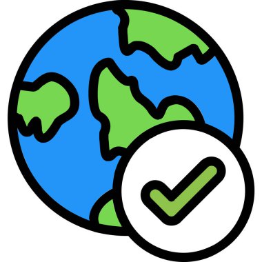 Küresi olan bir gezegen. Web simgesi basit tasarım