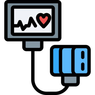 kalp pili ikonu vektör çizimi