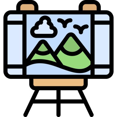 manzara resim simgesi, vektör illüstrasyonu