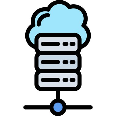 Bulut hesaplama sunucu simgesi Doldurulmuş dış hat biçimi