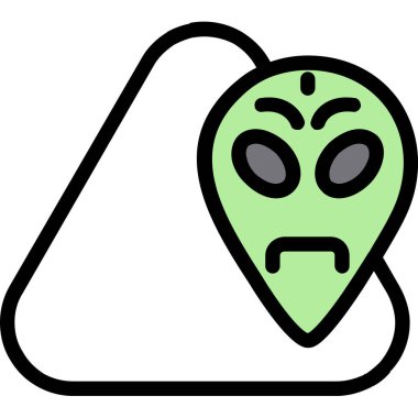 yabancı yüz simgesi renk dış hat vektörü