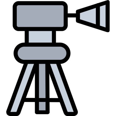 Kamera simgesi. Web için film vektör simgelerinin basit illüstrasyonu