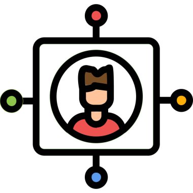 ağ bağlantısı kişilerinin simgesi - taslak biçimi