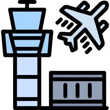 Havaalanı uçuş kontrol simgesi - taslak biçimi