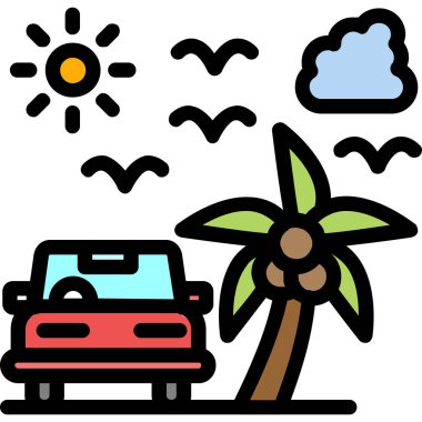 Yaz tatili. Basit simge