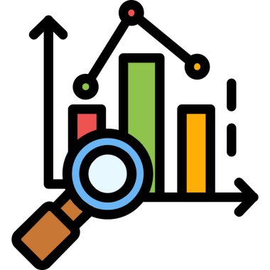 iş analizi grafik simgesi doldurulmuş ana hatlar biçimi