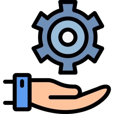 dişli el simgesi. dişli el simgesi vektör simgelerinin ana hatları renk ağı