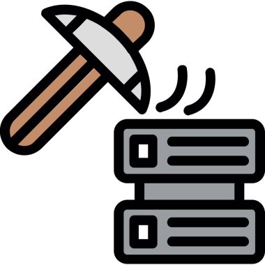 Çekiç matkap inşaat simgesi - taslak biçimi