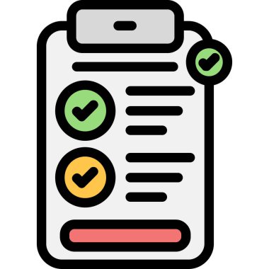 Kontrol listesi simgesi. beyaz üzerinde izole edilmiş taslak denetim vektör rengi