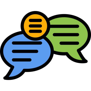 Sohbet mesajı simgesi. hat sohbet mesajı vektör rengi düz izole