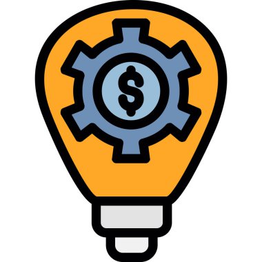 Ampul fikir teçhizatı simgesi doldurulmuş dış hat biçimi