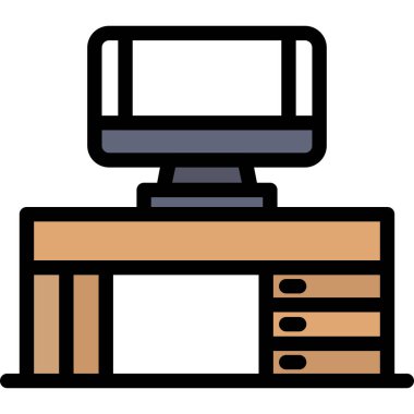 computer monitor icon. simple illustration