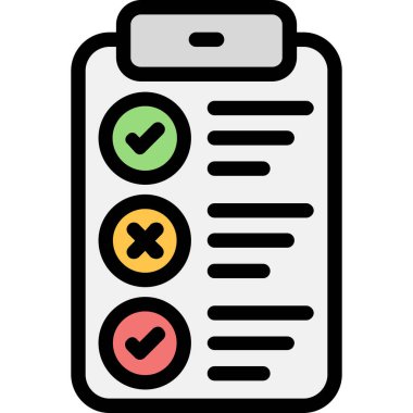 kontrol listesi simgesi. beyaz üzerinde izole edilmiş taslak kontrol listesi vektör rengi