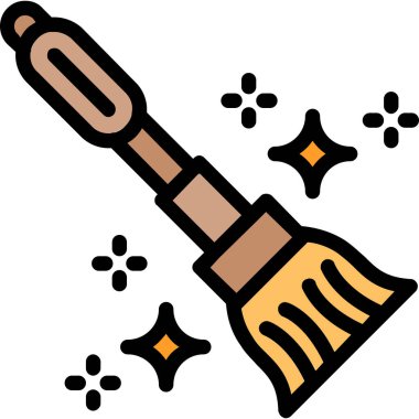 süpürge web simgesi, basit vektör illüstrasyonu