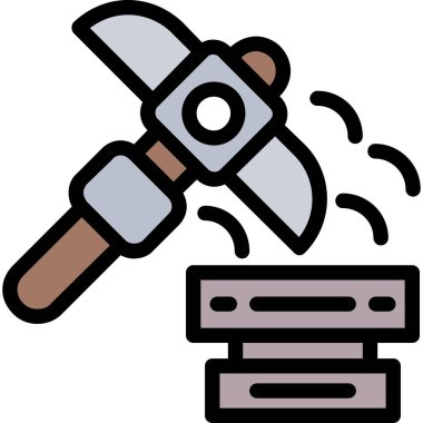 Yapı çekiç simgesi ana hatlarıyla doldurulmuş