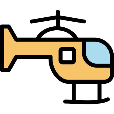 helikopter simgesi, basit vektör illüstrasyonu
