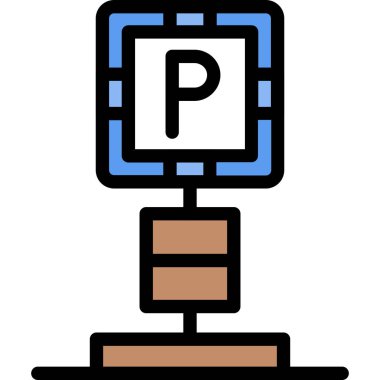 Park ediyor. Web simgesi basit illüstrasyon