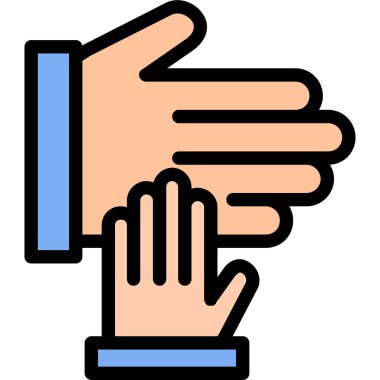 işaret parmağı simgesi doldurulmuş ana hat biçiminde