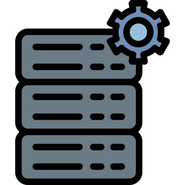 sunucu vektörü düz simgesi