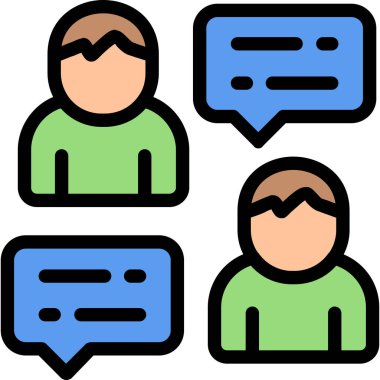 Sohbet konuşma simgesi. hat sohbeti konuşma vektör rengi düz izole