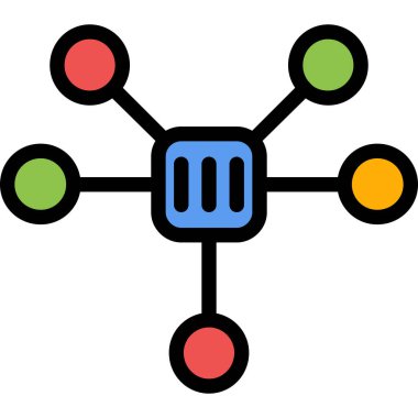 ağ bağlantı simgesi. Web için ağ bağlantıları vektör simgesinin basit illüstrasyonu