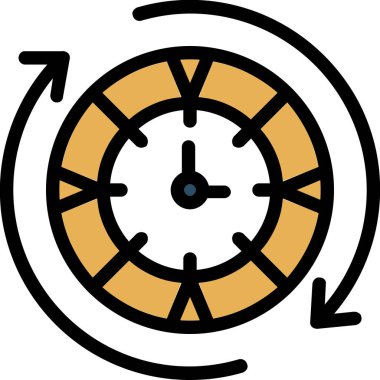 Saat simgesi renk çizgisi vektörü