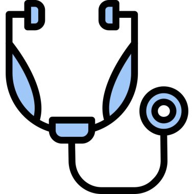 tıbbi steteskop simgesi ana hat biçiminde