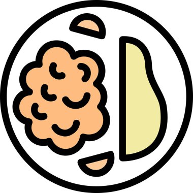 Beyin simgesi renk dış hat vektörü