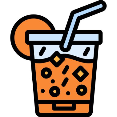 meşrubat kokteyli ikonu - taslak biçiminde