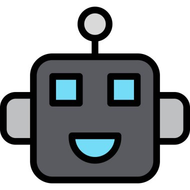 robot. Web simgesi basit illüstrasyon