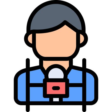 Kahve fincanı simgesi olan avatar adam, vektör illüstrasyonu