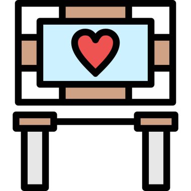 Kalp ikonu vektör illüstrasyonu