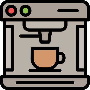 Kahvaltı fincanı simgesi doldurulmuş taslak biçiminde