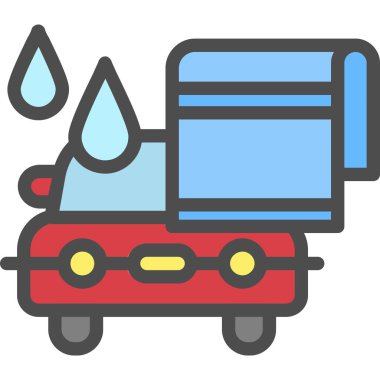 Otomobil yakıt deposu simgesi ana hatlarıyla doldurulmuş