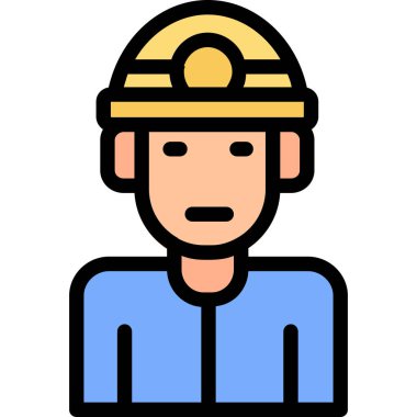 İnşaat işçisi miğferi ikonu. İnşaat işçisi vektör illüstrasyonu