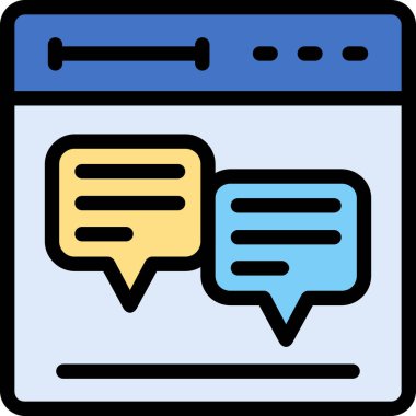 Konuş. Web simgesi basit illüstrasyon