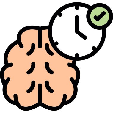 Beyin zaman simgesi ile doldurulmuş - özet biçimi