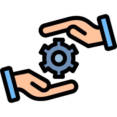 dişli ayarlama simgesi renk çizgisi vektörü